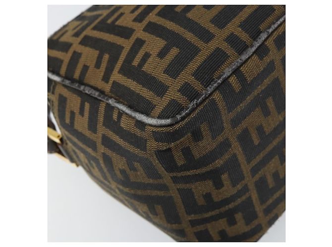 Borsa a Spalla in Tela Zucca FENDI Nera Marrone Auth 171985 Nero - vista 17