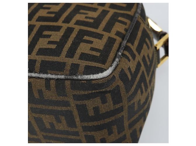 Borsa a Spalla in Tela Zucca FENDI Nera Marrone Auth 171985 Nero - vista 8