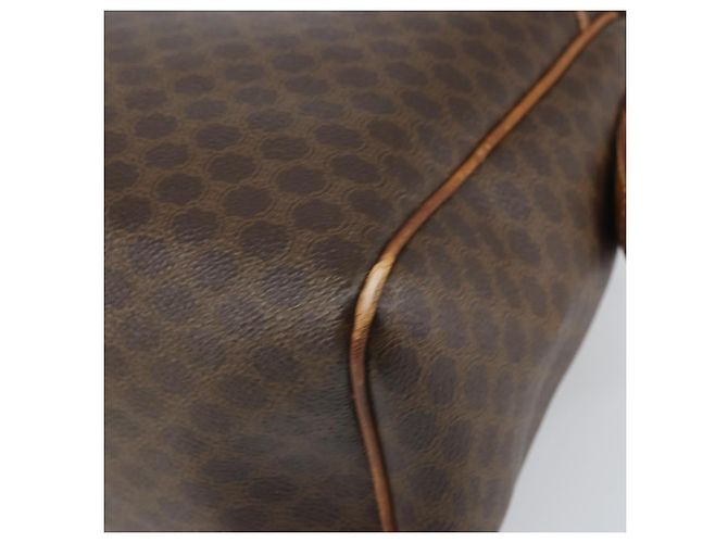 Céline Borsa Boston in tela Macadam CELINE in pelle PVC marrone oro Auth ti3656 D'oro - vista 16