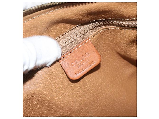 Céline Borsa Boston in tela Macadam CELINE in pelle PVC marrone oro Auth ti3656 D'oro - vista 19