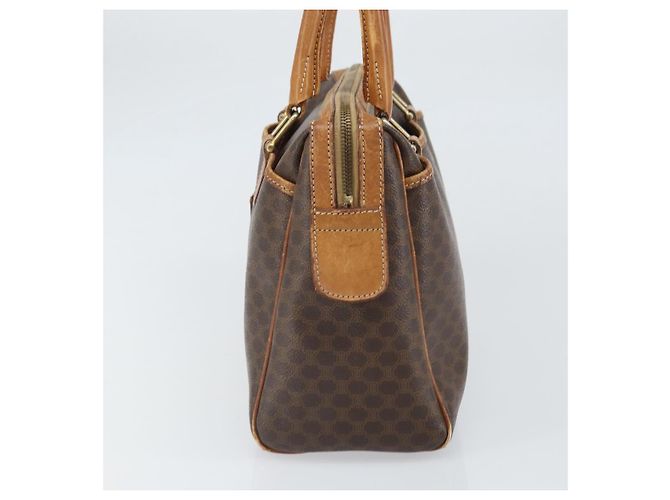 Céline Borsa Boston in tela Macadam CELINE in pelle PVC marrone oro Auth ti3656 D'oro - vista 4