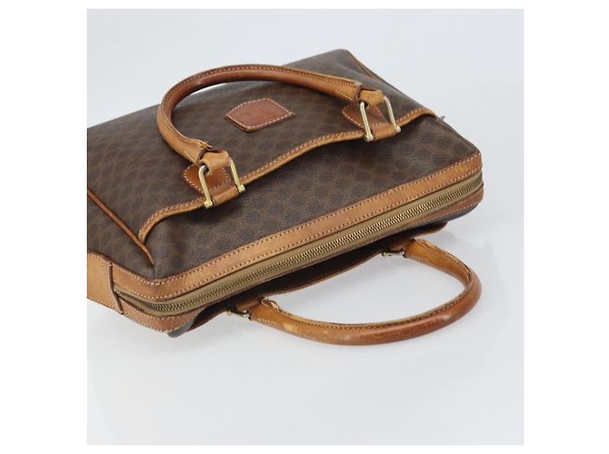 Céline Borsa Boston in tela Macadam CELINE in pelle PVC marrone oro Auth ti3656 D'oro - vista 6