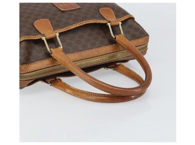 Céline Borsa Boston in tela Macadam CELINE in pelle PVC marrone oro Auth ti3656 D'oro - vista 7