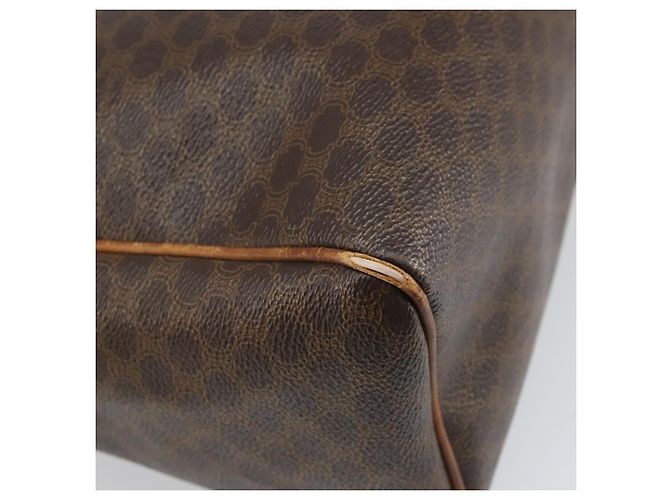 Céline Borsa Boston in tela Macadam CELINE in pelle PVC marrone oro Auth ti3656 D'oro - vista 9