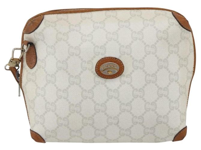 Borsa a Spalla GUCCI GG Plus Supreme PVC Oro Bianco Auth ti3663 D'oro - vista 13