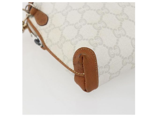 Borsa a Spalla GUCCI GG Plus Supreme PVC Oro Bianco Auth ti3663 D'oro - vista 14