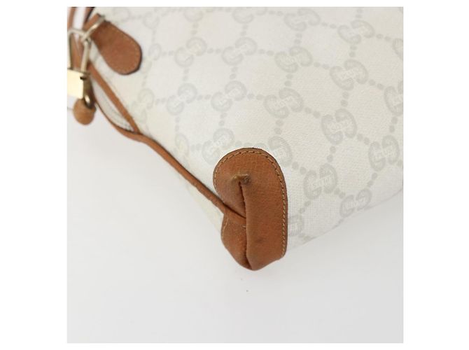 Borsa a Spalla GUCCI GG Plus Supreme PVC Oro Bianco Auth ti3663 D'oro - vista 16
