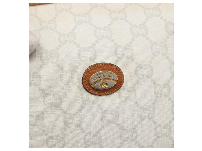 Borsa a Spalla GUCCI GG Plus Supreme PVC Oro Bianco Auth ti3663 D'oro - vista 17