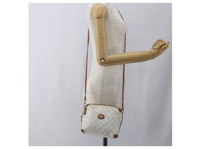 Borsa a Spalla GUCCI GG Plus Supreme PVC Oro Bianco Auth ti3663 D'oro - vista 22