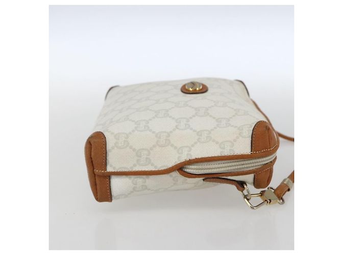 Borsa a Spalla GUCCI GG Plus Supreme PVC Oro Bianco Auth ti3663 D'oro - vista 4