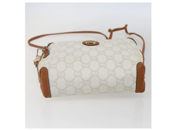 Borsa a Spalla GUCCI GG Plus Supreme PVC Oro Bianco Auth ti3663 D'oro - vista 5