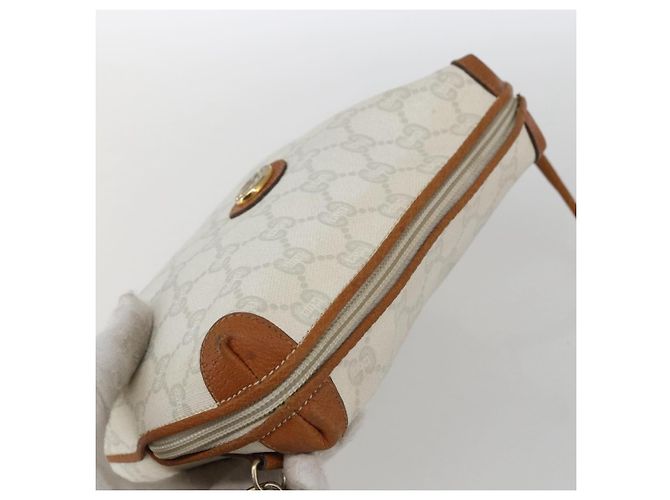 Borsa a Spalla GUCCI GG Plus Supreme PVC Oro Bianco Auth ti3663 D'oro - vista 6