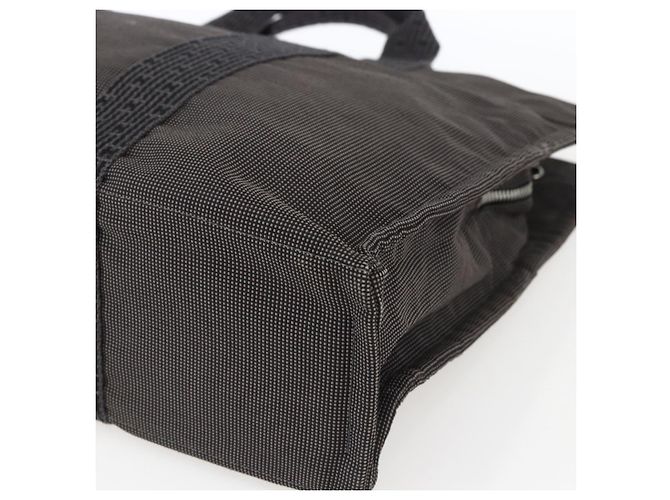 Hermès HERMES Her Line Tote MM Handtasche aus Canvas Grau Silber Authentisch 172058 Braun - Ansicht 14