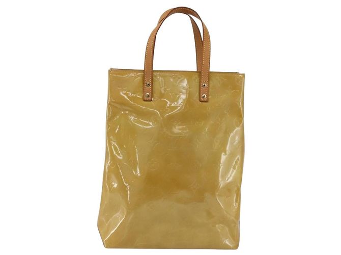 LOUIS VUITTON Monogram Vernis Reade MM Borsa a Mano Beige M91141 LV Auth 171054 - vista 13