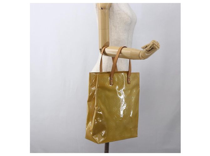 LOUIS VUITTON Monogram Vernis Reade MM Borsa a Mano Beige M91141 LV Auth 171054 - vista 21