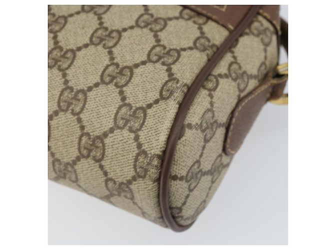 GUCCI GG Supreme Web Sherry Line Bag PVC Beige Gold 001 44 6655 Auth 171924 Golden - view 14