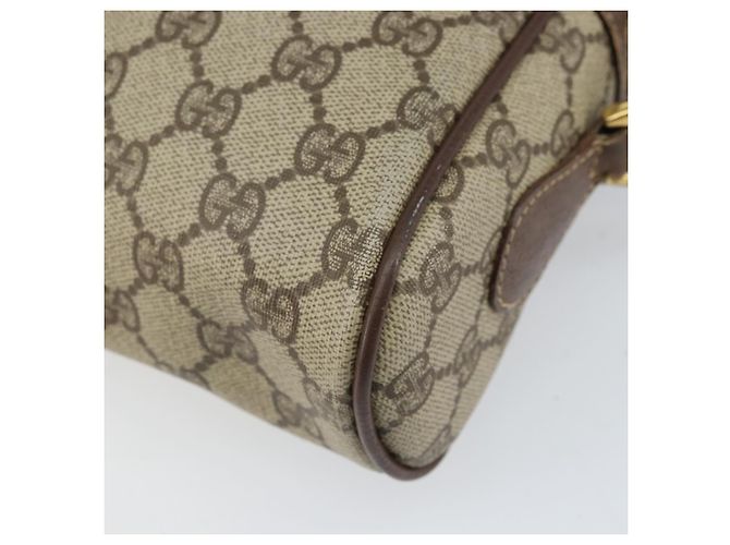 GUCCI GG Supreme Web Sherry Line Bag PVC Beige Gold 001 44 6655 Auth 171924 Golden - view 16