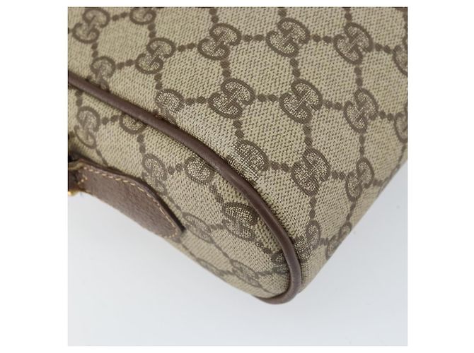 GUCCI GG Supreme Web Sherry Line Bag PVC Beige Gold 001 44 6655 Auth 171924 Golden - view 17