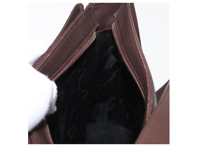 Borsa a Spalla Gancini in Pelle Marrone Argento Auth BA10376 di Salvatore Ferragamo - vista 19