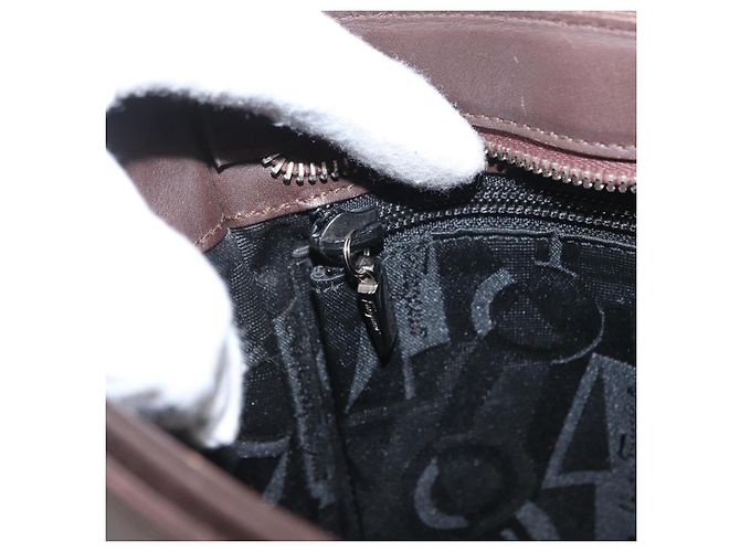 Borsa a Spalla Gancini in Pelle Marrone Argento Auth BA10376 di Salvatore Ferragamo - vista 20