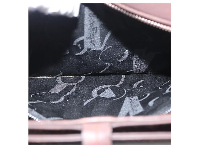 Borsa a Spalla Gancini in Pelle Marrone Argento Auth BA10376 di Salvatore Ferragamo - vista 21