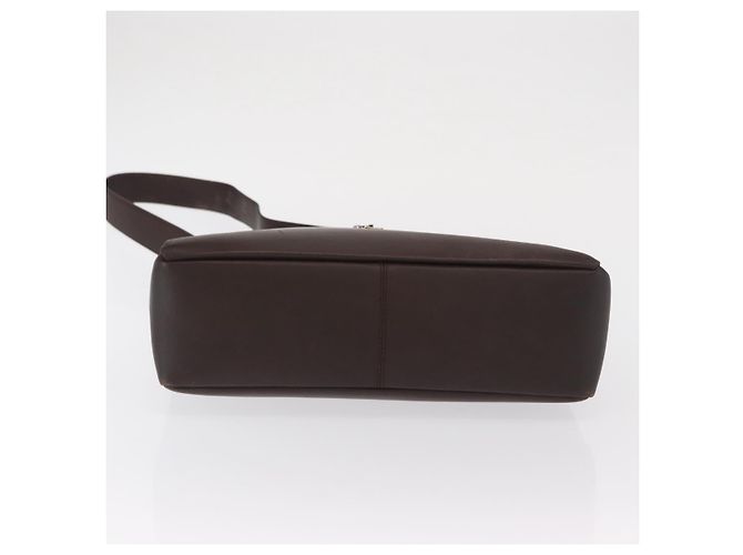 Borsa a Spalla Gancini in Pelle Marrone Argento Auth BA10376 di Salvatore Ferragamo - vista 5