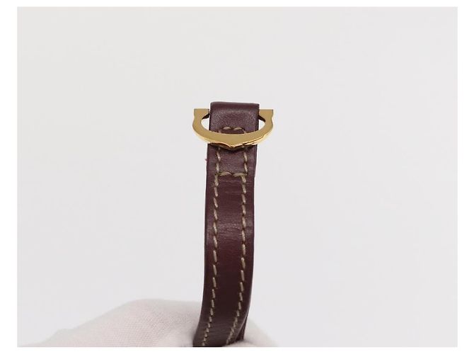 CARTIER Borsa a Spalla Must Line in Pelle Bordeaux Oro Auth 171643 D'oro Bordò - vista 10