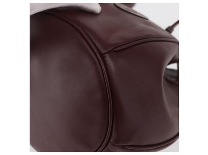 CARTIER Borsa a Spalla Must Line in Pelle Bordeaux Oro Auth 171643 D'oro Bordò - vista 14