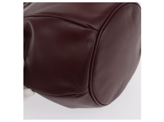 CARTIER Borsa a Spalla Must Line in Pelle Bordeaux Oro Auth 171643 D'oro Bordò - vista 15