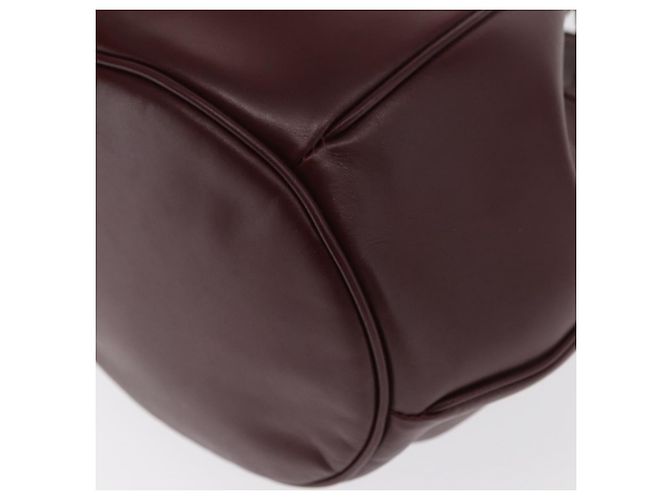 CARTIER Borsa a Spalla Must Line in Pelle Bordeaux Oro Auth 171643 D'oro Bordò - vista 16