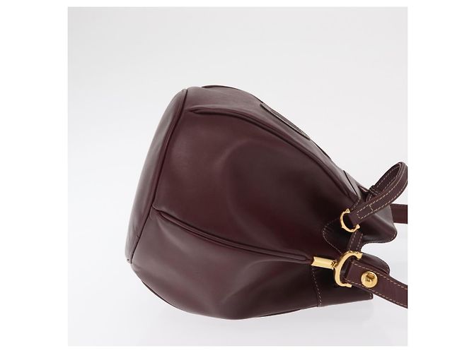 CARTIER Borsa a Spalla Must Line in Pelle Bordeaux Oro Auth 171643 D'oro Bordò - vista 3