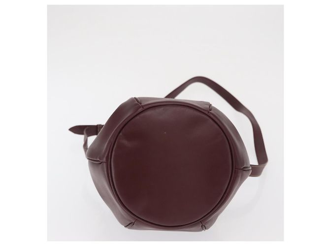 CARTIER Borsa a Spalla Must Line in Pelle Bordeaux Oro Auth 171643 D'oro Bordò - vista 5