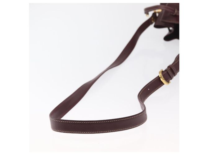CARTIER Borsa a Spalla Must Line in Pelle Bordeaux Oro Auth 171643 D'oro Bordò - vista 7