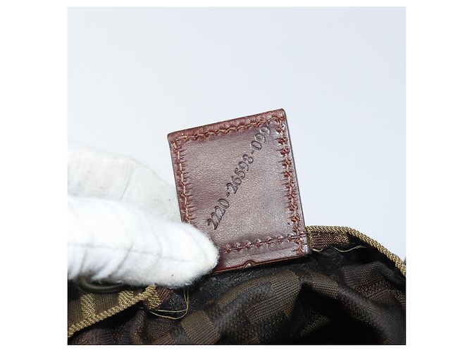 Borsa a mano in tela Zucca FENDI nera e marrone Auth 171652 Nero - vista 12