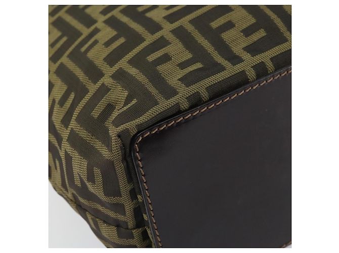 Borsa a mano in tela Zucca FENDI nera e marrone Auth 171652 Nero - vista 14