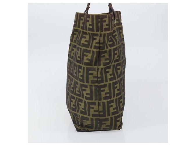 Borsa a mano in tela Zucca FENDI nera e marrone Auth 171652 Nero - vista 3