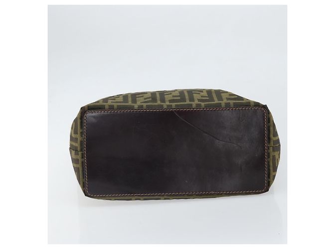 Borsa a mano in tela Zucca FENDI nera e marrone Auth 171652 Nero - vista 5