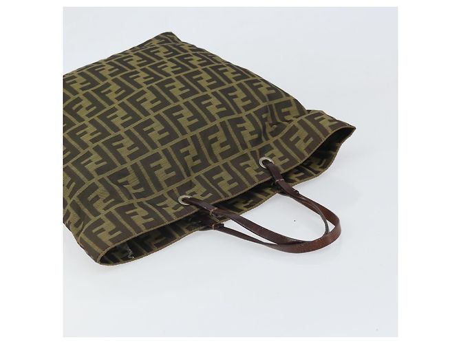 Borsa a mano in tela Zucca FENDI nera e marrone Auth 171652 Nero - vista 6