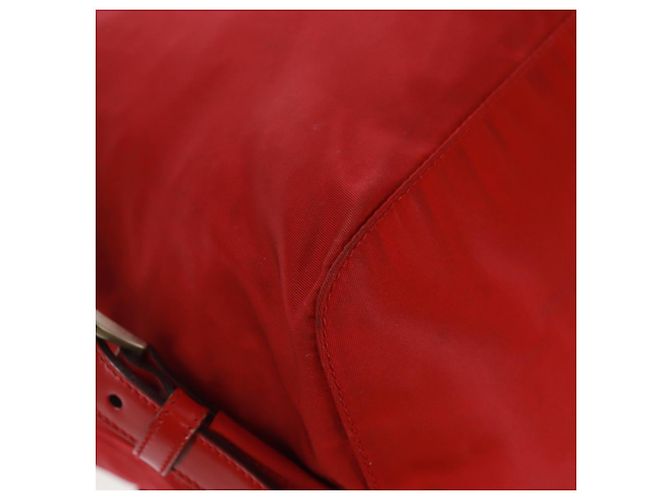 PRADA Backpack Nylon Red Silver Auth 169589V Silvery - view 19
