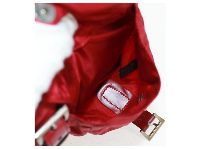 PRADA Backpack Nylon Red Silver Auth 169589V Silvery - view 22