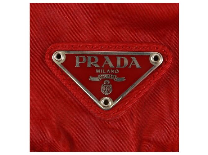 PRADA Backpack Nylon Red Silver Auth 169589V Silvery - view 23