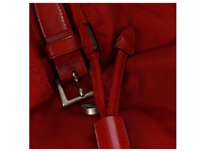 PRADA Backpack Nylon Red Silver Auth 169589V Silvery - view 25