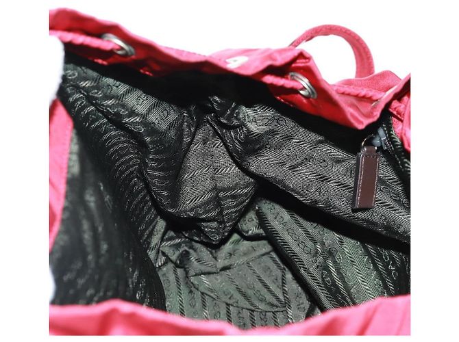 PRADA Backpack Nylon Red Silver Auth 169589V Silvery - view 27