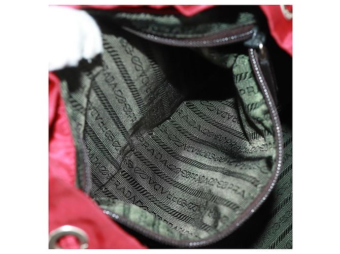 PRADA Backpack Nylon Red Silver Auth 169589V Silvery - view 30