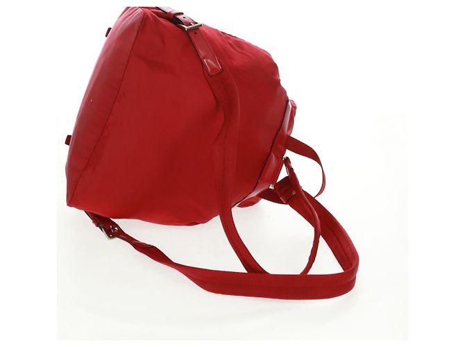 PRADA Backpack Nylon Red Silver Auth 169589V Silvery - view 7