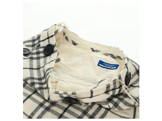 Falda Burberry Nova Check Blue Label de lana blanca Auth 169946V Blanco - vista 4