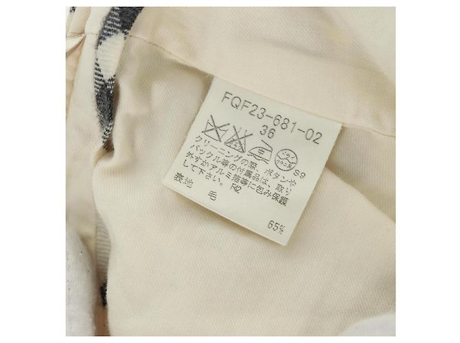 Falda Burberry Nova Check Blue Label de lana blanca Auth 169946V Blanco - vista 6