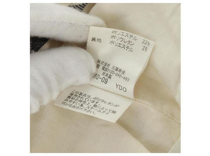 Falda Burberry Nova Check Blue Label de lana blanca Auth 169946V Blanco - vista 7