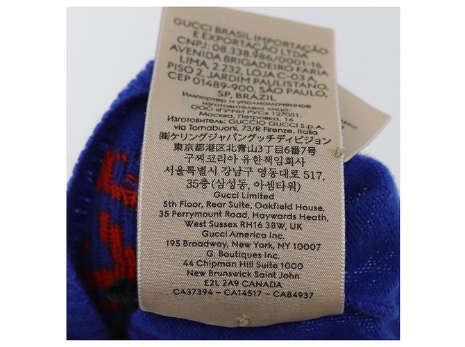 GUCCI GG Canvas Strickstoff Mütze Blau 748423 Auth bs33379 - Ansicht 10
