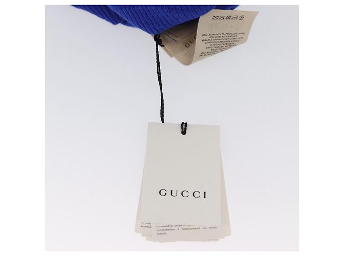 GUCCI GG Canvas Strickstoff Mütze Blau 748423 Auth bs33379 - Ansicht 12